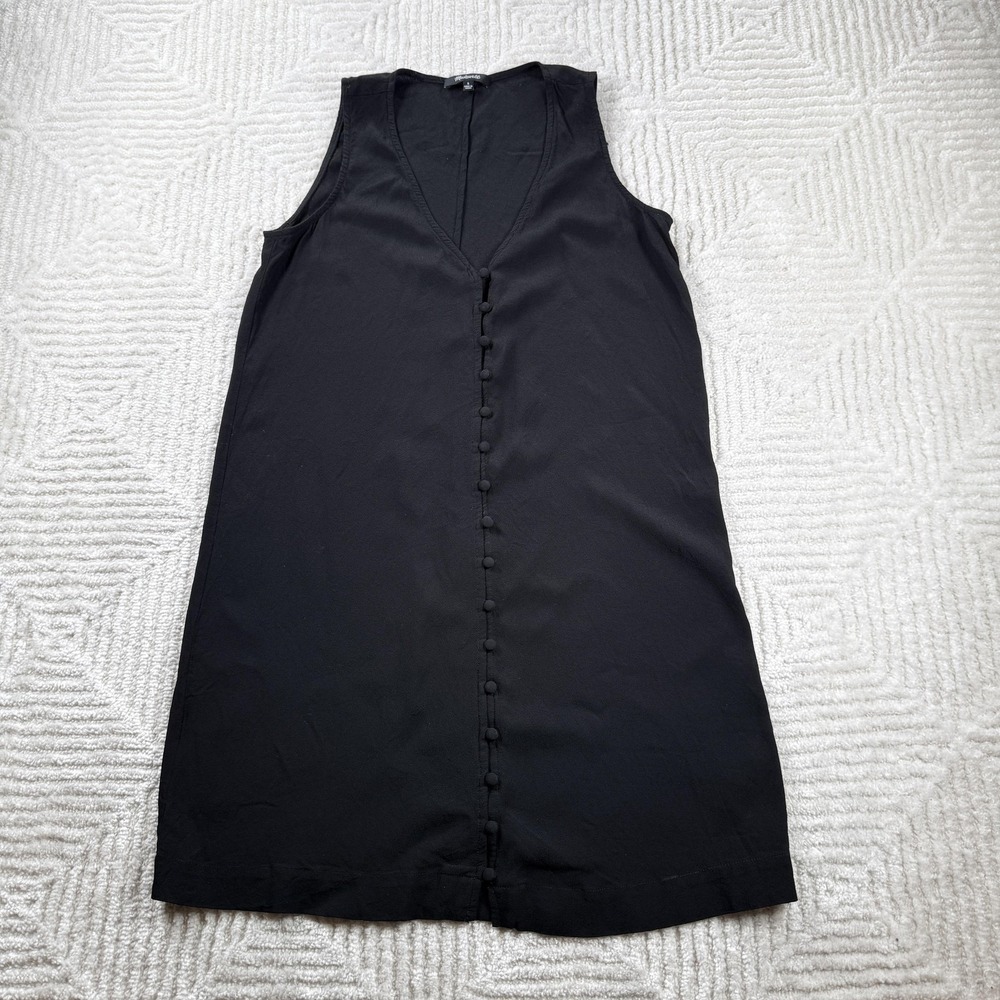 Madewell Dress Women S Black V Heather Button Sleeveless Shift Work Office J2211